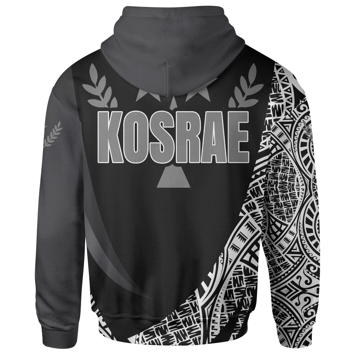 Kosrae State Zip Hoodie White Polynesian Patterns Sport Style - Polynesian Pride