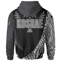 Kosrae State Zip Hoodie White Polynesian Patterns Sport Style - Polynesian Pride