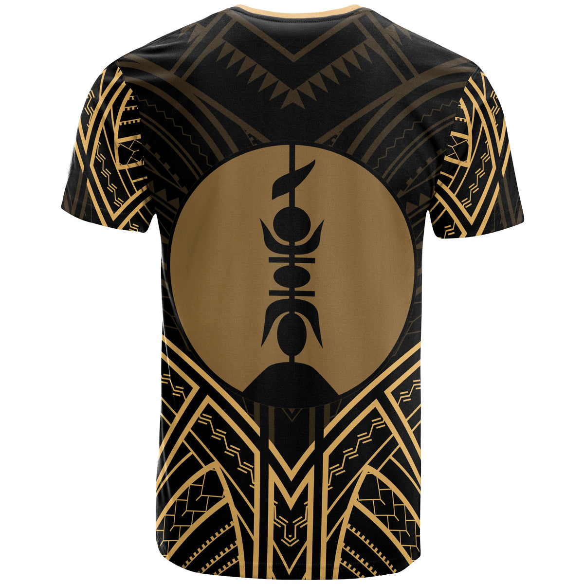 New Caledonia T Shirt New Caledonia Seal Tribal Gold Color Patterns - Polynesian Pride