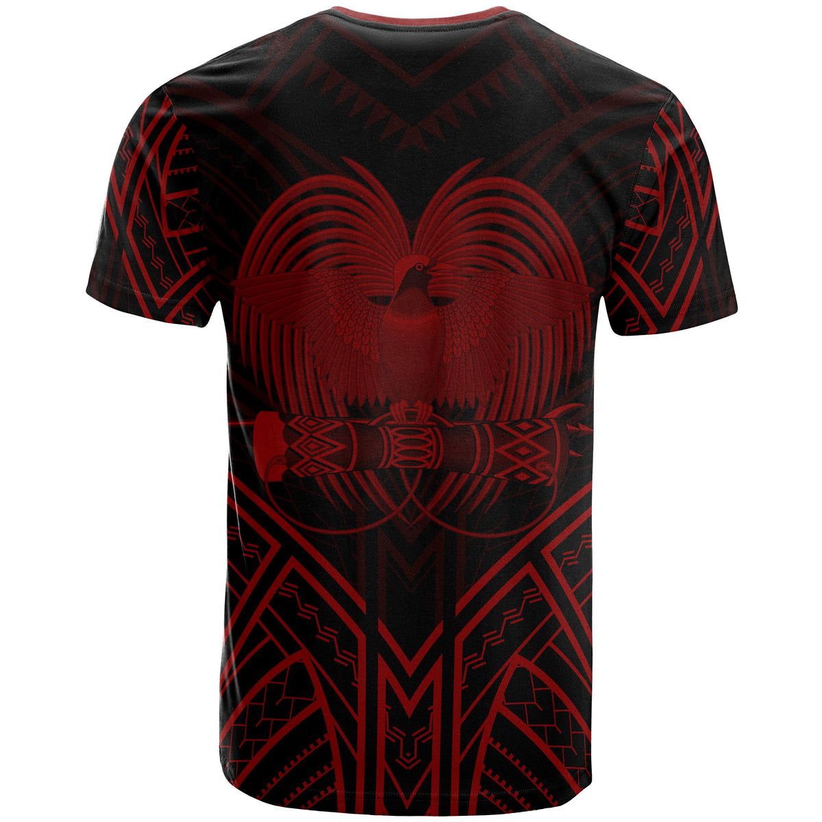 Papua New Guinea T Shirt Papua New Guinea Seal Tribal Red Color Patterns - Polynesian Pride