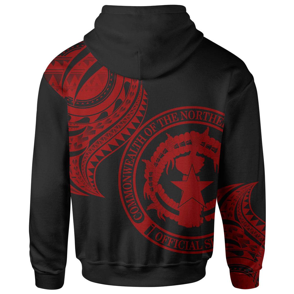 Northern Mariana Islands Zip Hoodie Northern Mariana Islands Tatau Red Patterns - Polynesian Pride