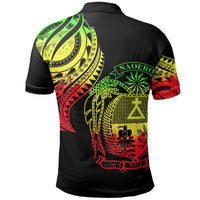 Nauru Polo Shirt Nauru Tatau Reggae Patterns With Coat Of Arms - Polynesian Pride
