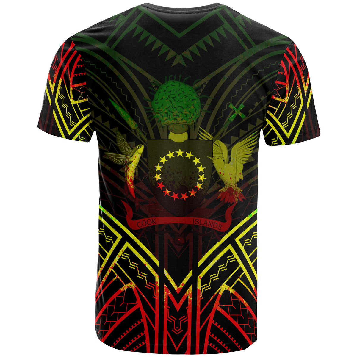 Cook Islands T Shirt Polynesian Seal Tribal Reggae Color Patterns - Polynesian Pride