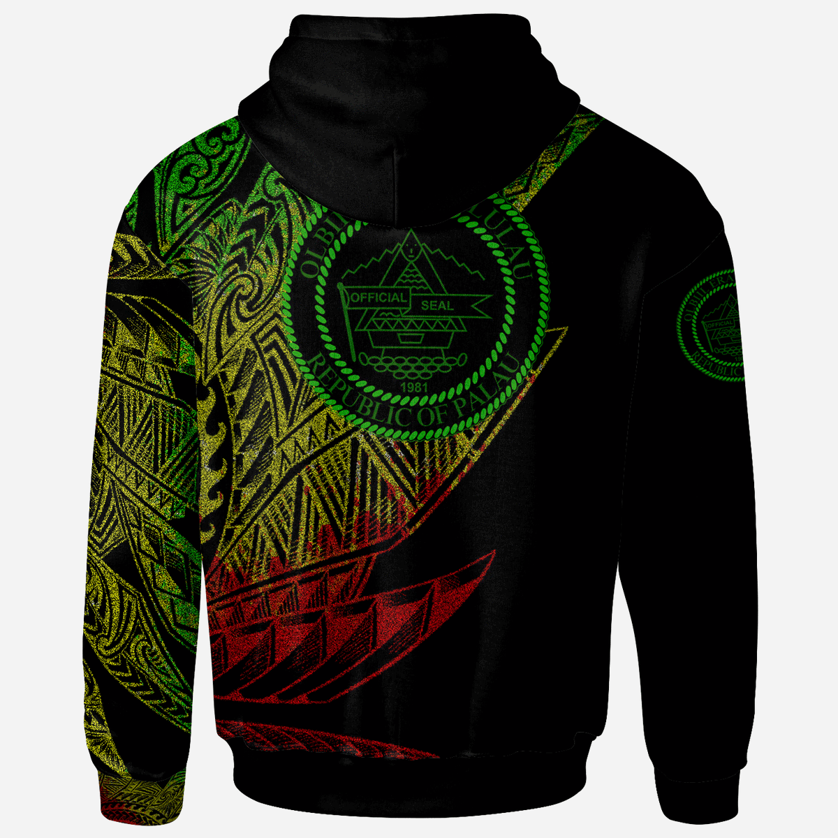 Palau Hoodie Legends Are Born In Reggae Color - Polynesian Pride
