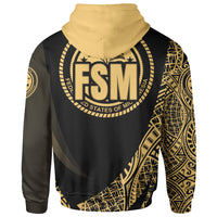 Federated States of Micronesia Hoodie Gold Polynesian Patterns Sport Style - Polynesian Pride