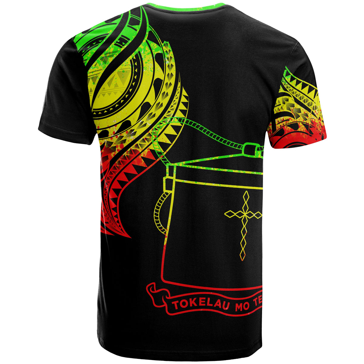 Tokelau T Shirt Tokelauan Tatau Reggae Patterns With Coat of Arms - Polynesian Pride