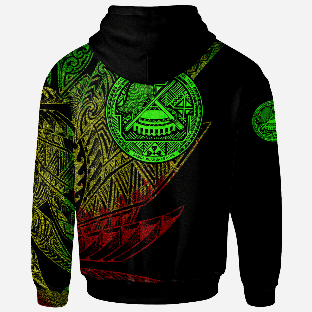 American Samoa Zip Hoodie Legends Are Born In Reggae Color - Polynesian Pride