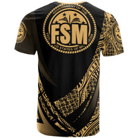 Federated States of Micronesia T Shirt Gold Polynesian Patterns Sport Style - Polynesian Pride