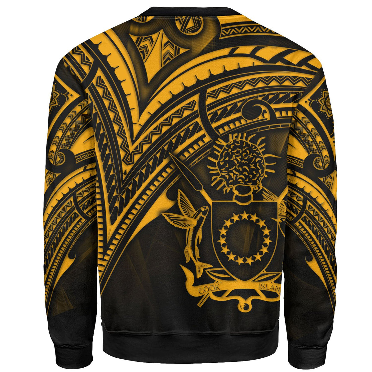 Cook Islands Sweatshirt - Cross Style Gold Color - Polynesian Pride
