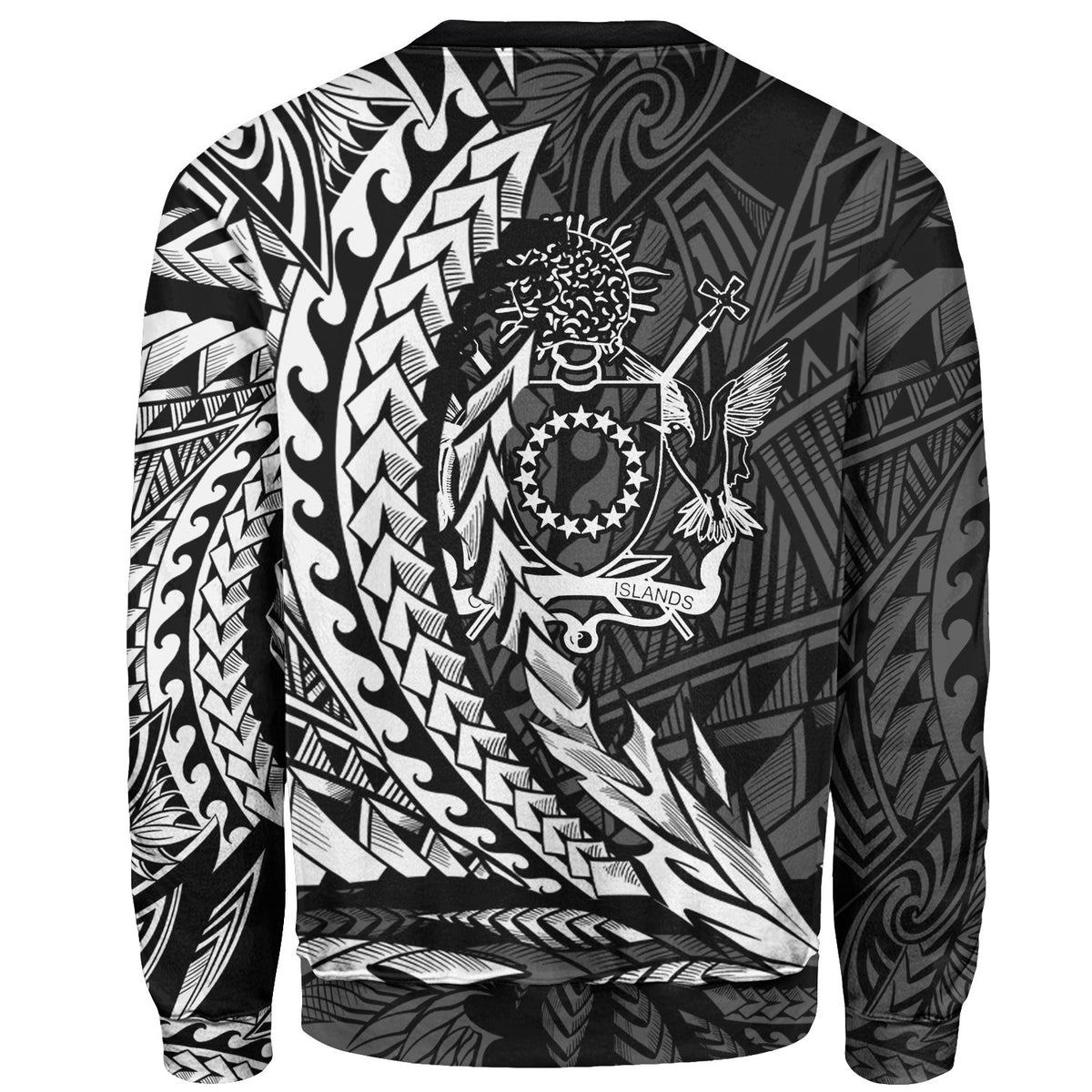 Cook Islands Sweatshirt - Wings Style White Color - Polynesian Pride