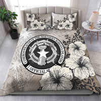 Northern Mariana Islands Bedding Set - Vintage Luxury Floral Style Nude - Polynesian Pride