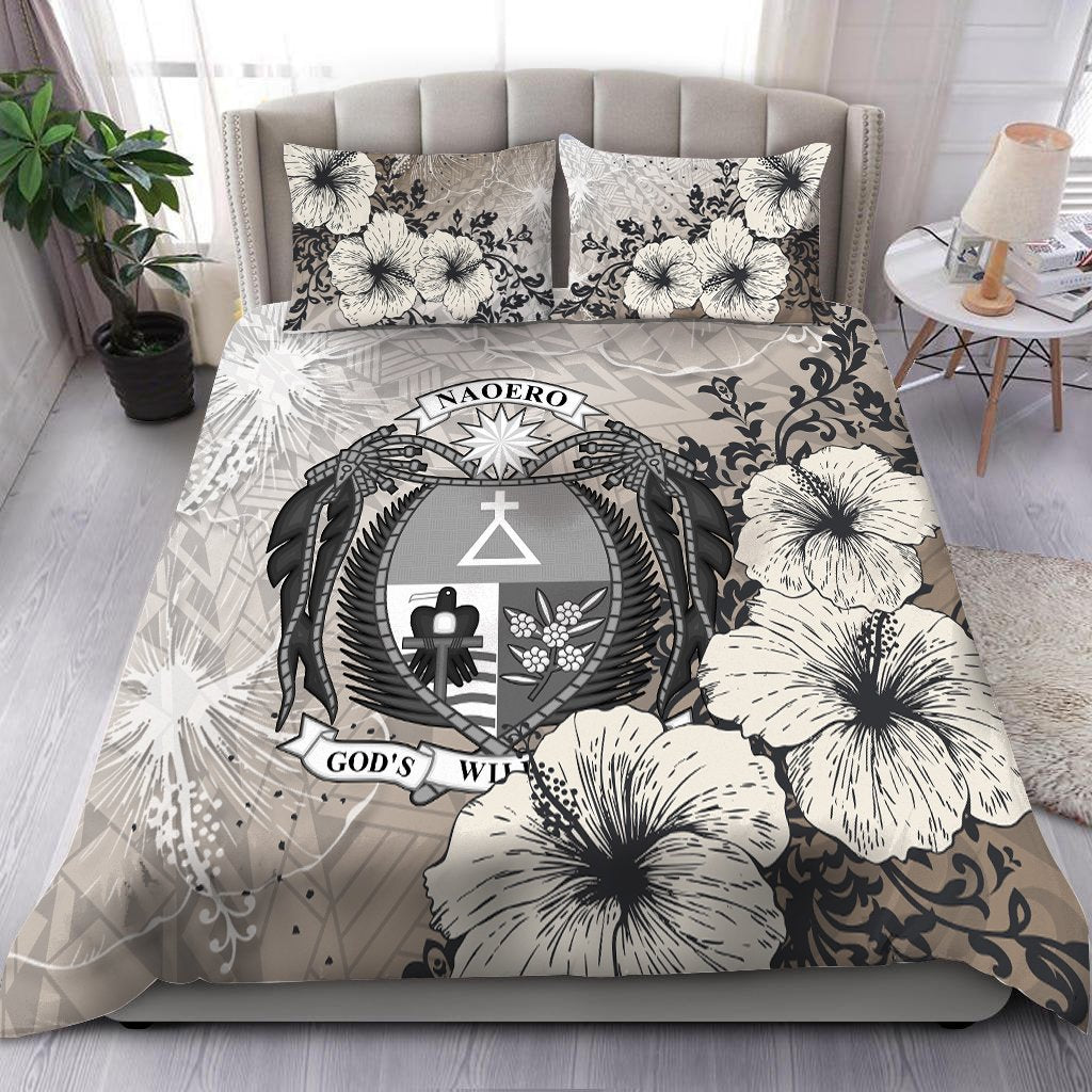 Nauru Bedding Set - Vintage Luxury Floral Style Nude - Polynesian Pride