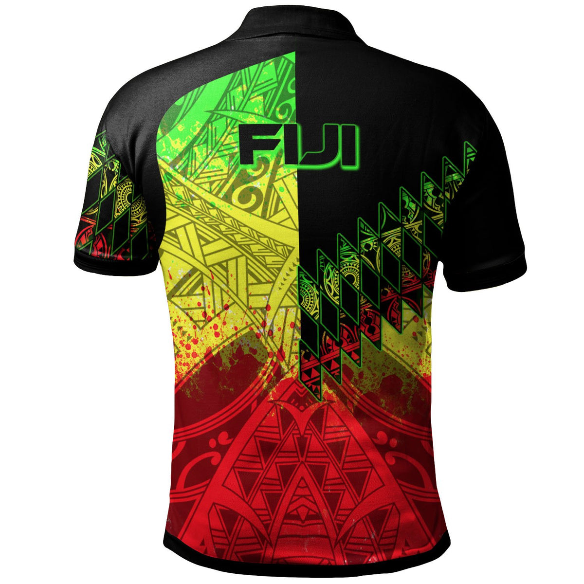 Fiji Polo Shirt Reggage Color Symmetry Style - Polynesian Pride