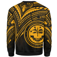 Federated States of Micronesia Sweatshirt - Cross Style Gold Color - Polynesian Pride