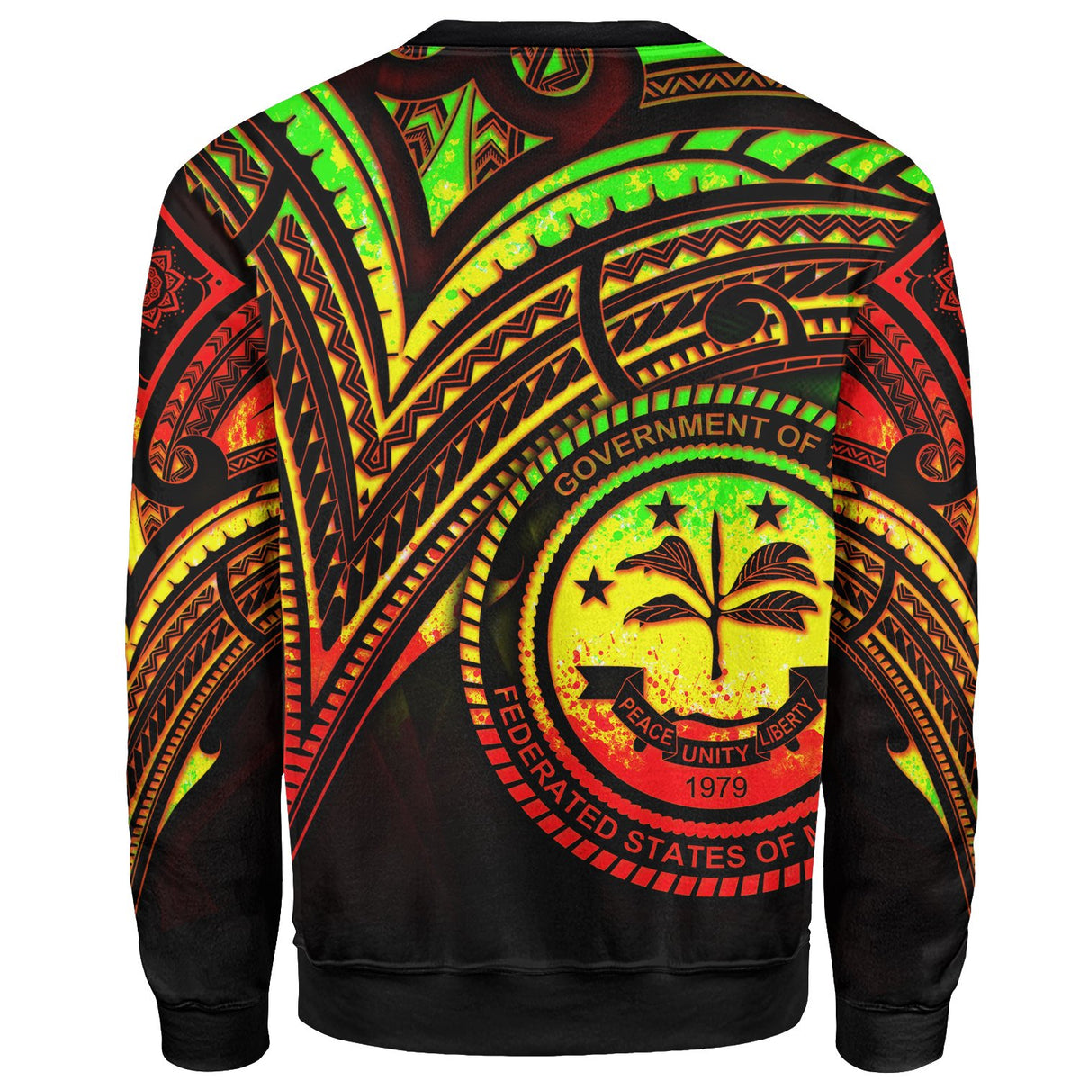 Federated States of Micronesia Sweatshirt - Cross Style Reggae Color - Polynesian Pride