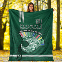 Hawaii Football Premium Blanket Kakau Rainbow Warriors Helmet Go Bows Ver.01 LT14 - Polynesian Pride