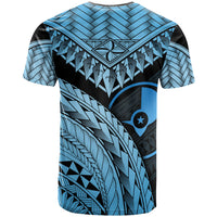 Yap Custom T Shirt Blue Polynesian Necklace and Lauhala - Polynesian Pride