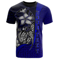 Fiji Polynesian Custom T Shirt Blue Turtle with Hook Unisex Blue - Polynesian Pride