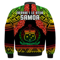 Samoa Rugby Bomber Jacket Teuila Torch Ginger Gradient Style LT14 - Polynesian Pride
