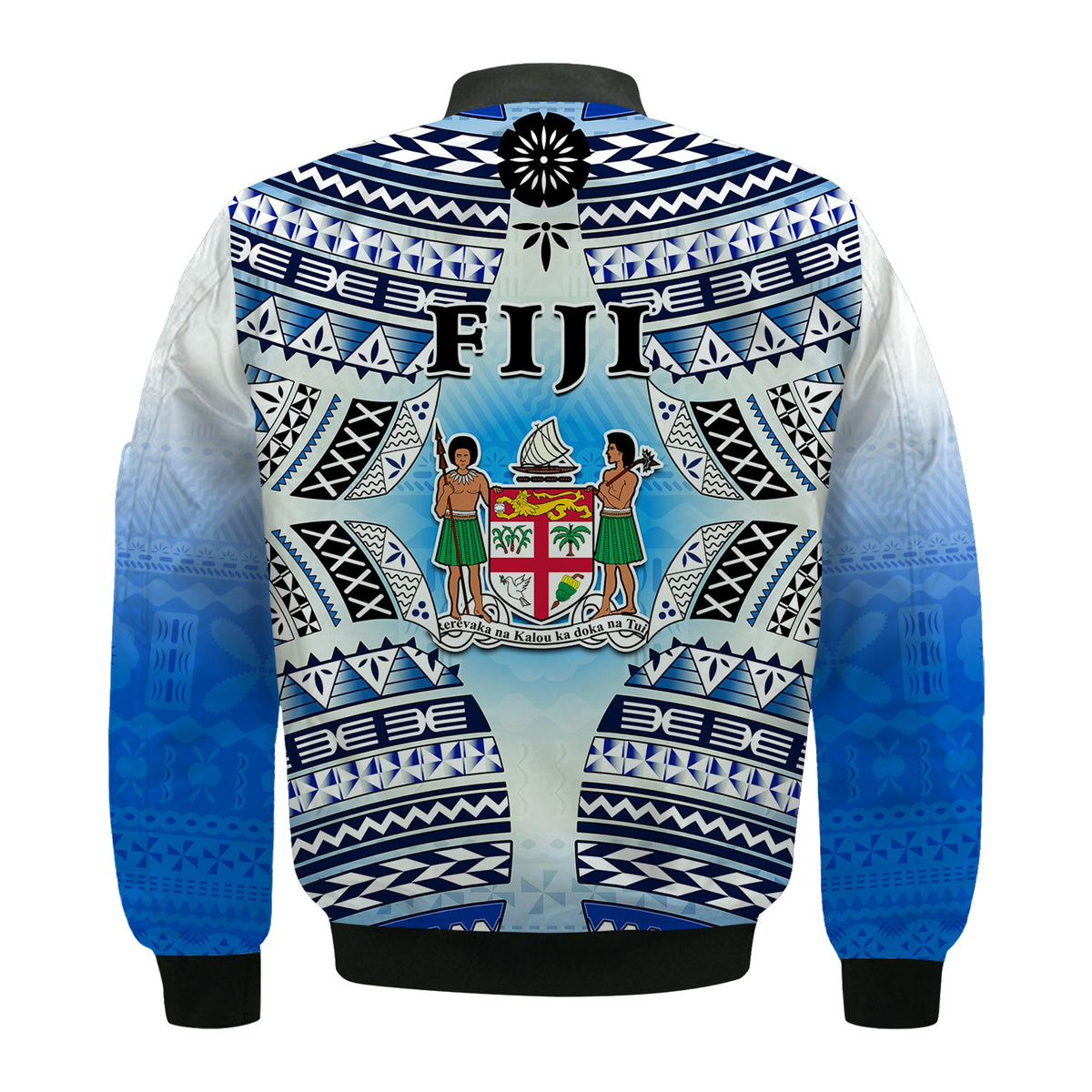 Fiji Bomber Jacket Kaiviti Fijian Special Tapa Pattern LT14 - Polynesian Pride