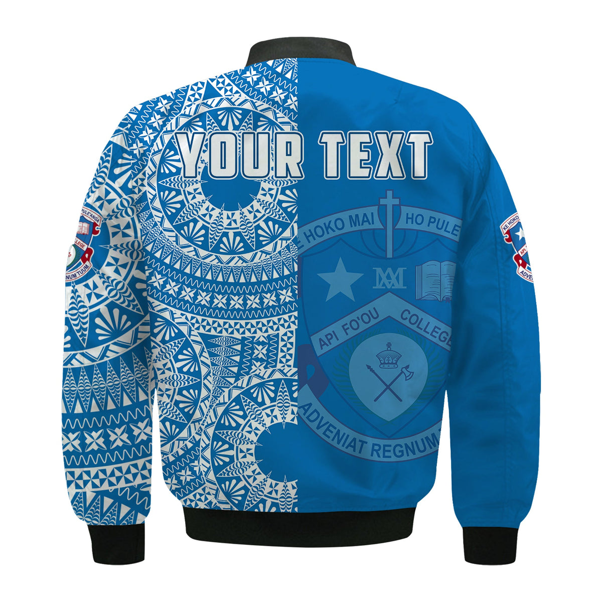 (Custom Personalised) Apifoou Tonga College Bomber Jacket Tongan Ngatu Pattern LT14 - Polynesian Pride