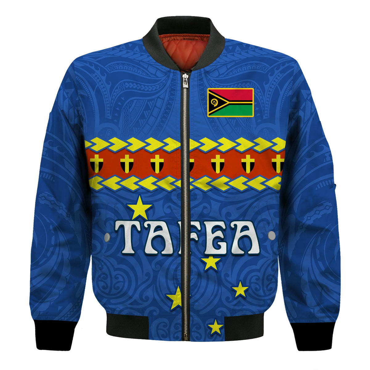 (Custom Personalised) Tafea Province Bomber Jacket Vanuatu Pig Tusk Polynesian Flag Style LT14 - Polynesian Pride