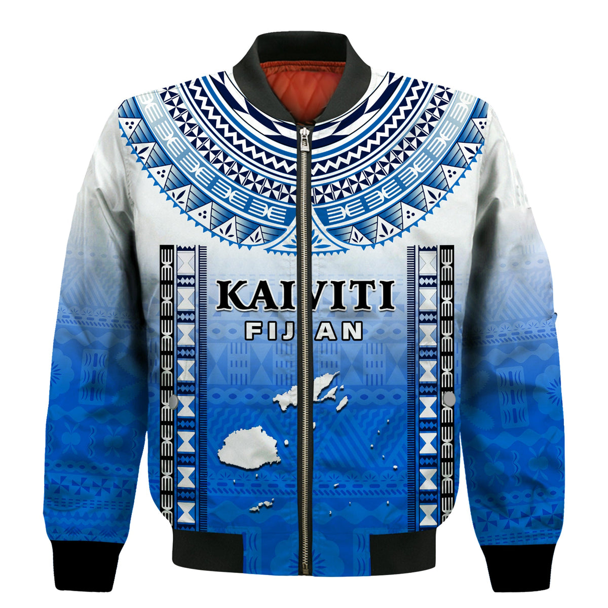 Custom Text And Number Fiji Bomber Jacket Kaiviti Fijian Special Tapa Pattern LT14 - Polynesian Pride