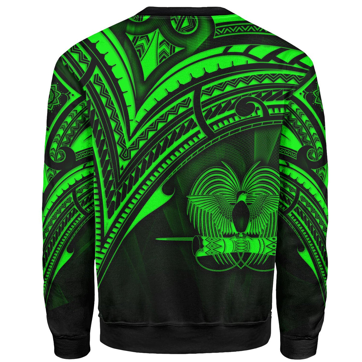 Papua New Guinea Sweatshirt - Cross Style Green Color - Polynesian Pride