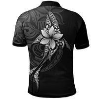 Nauru Polo Shirt Fish With Plumeria Flowers Style - Polynesian Pride