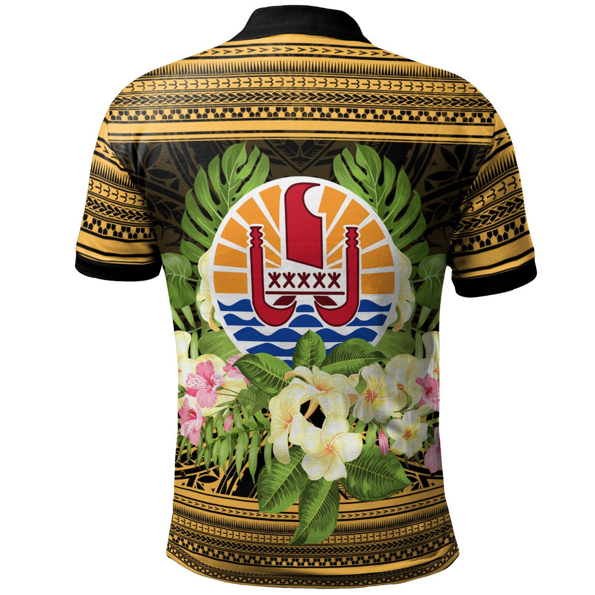French Polynesia Tahiti Polo Shirt Tahitian Of Seal Tropical Flowers Style - Polynesian Pride