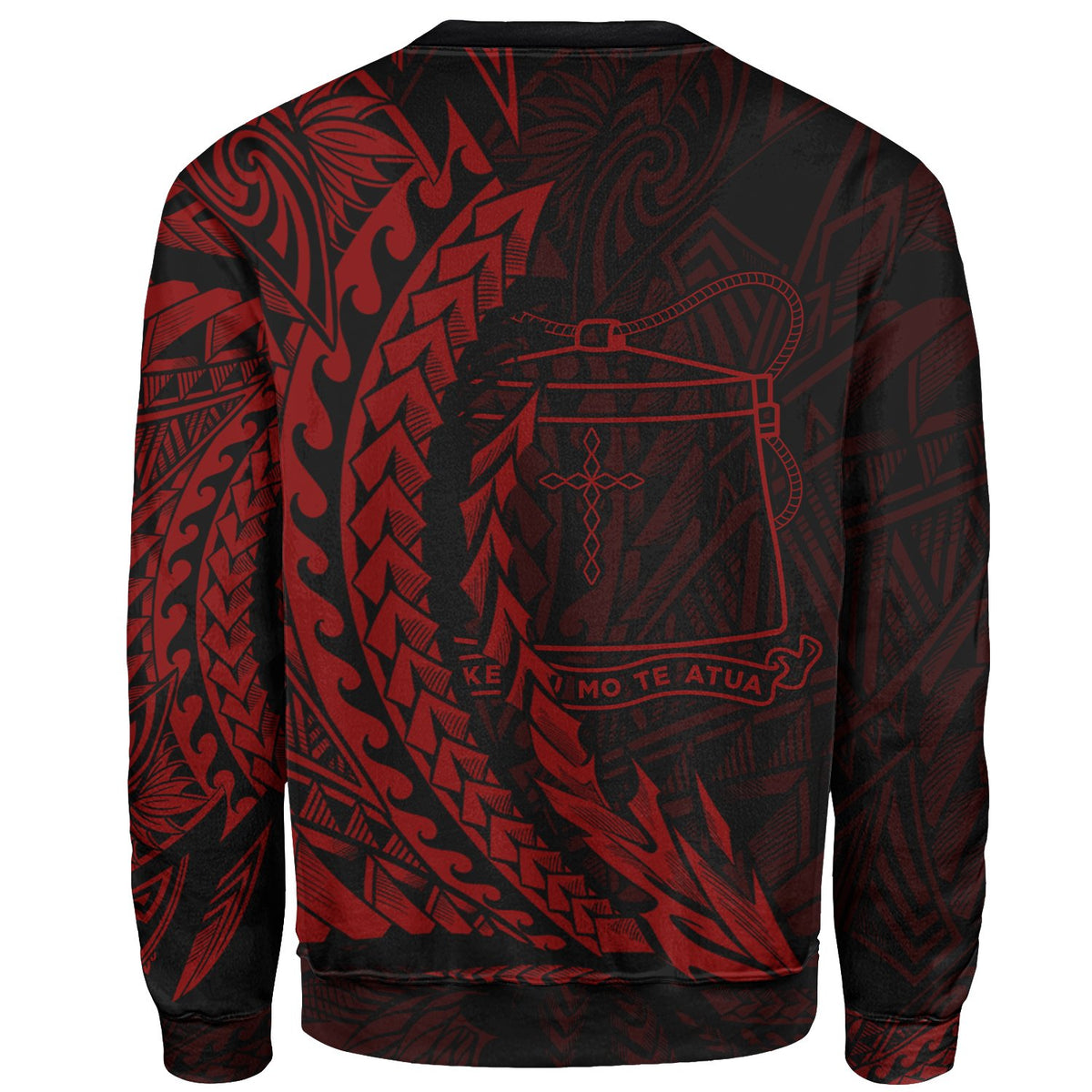 Tokelau Custom Personalised Sweatshirt - Wings Style Red Color - Polynesian Pride