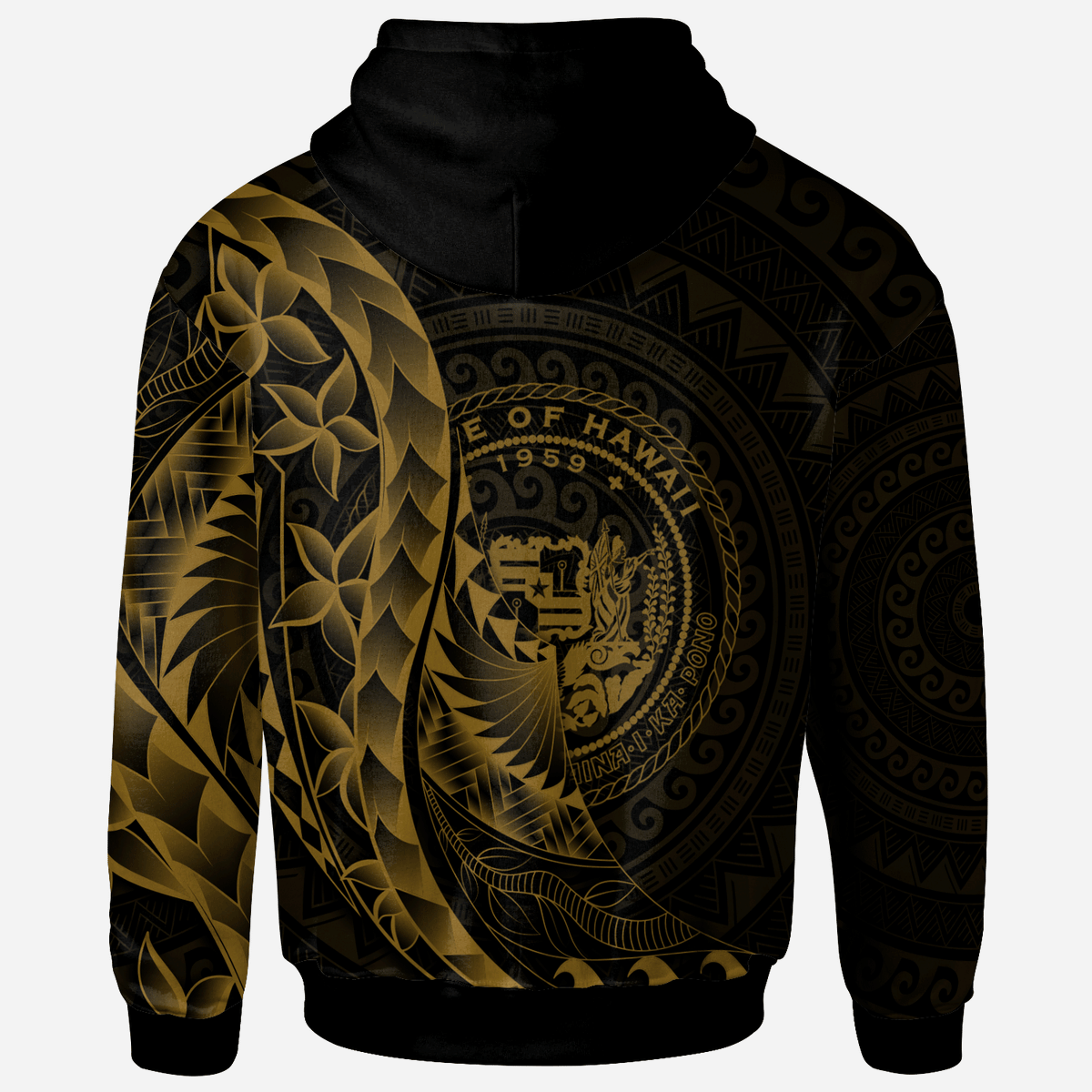 Hawaii Hoodie Polynesian Pattern Style Gold Color - Polynesian Pride