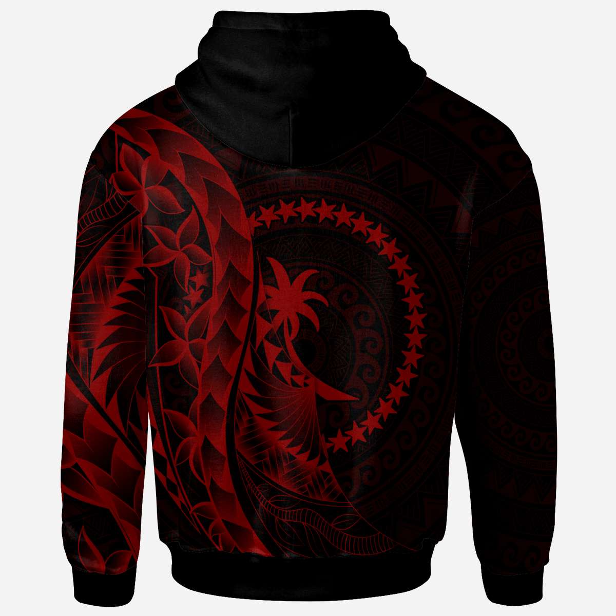 Chuuk Zip Hoodie Polynesian Pattern Style Red Color - Polynesian Pride