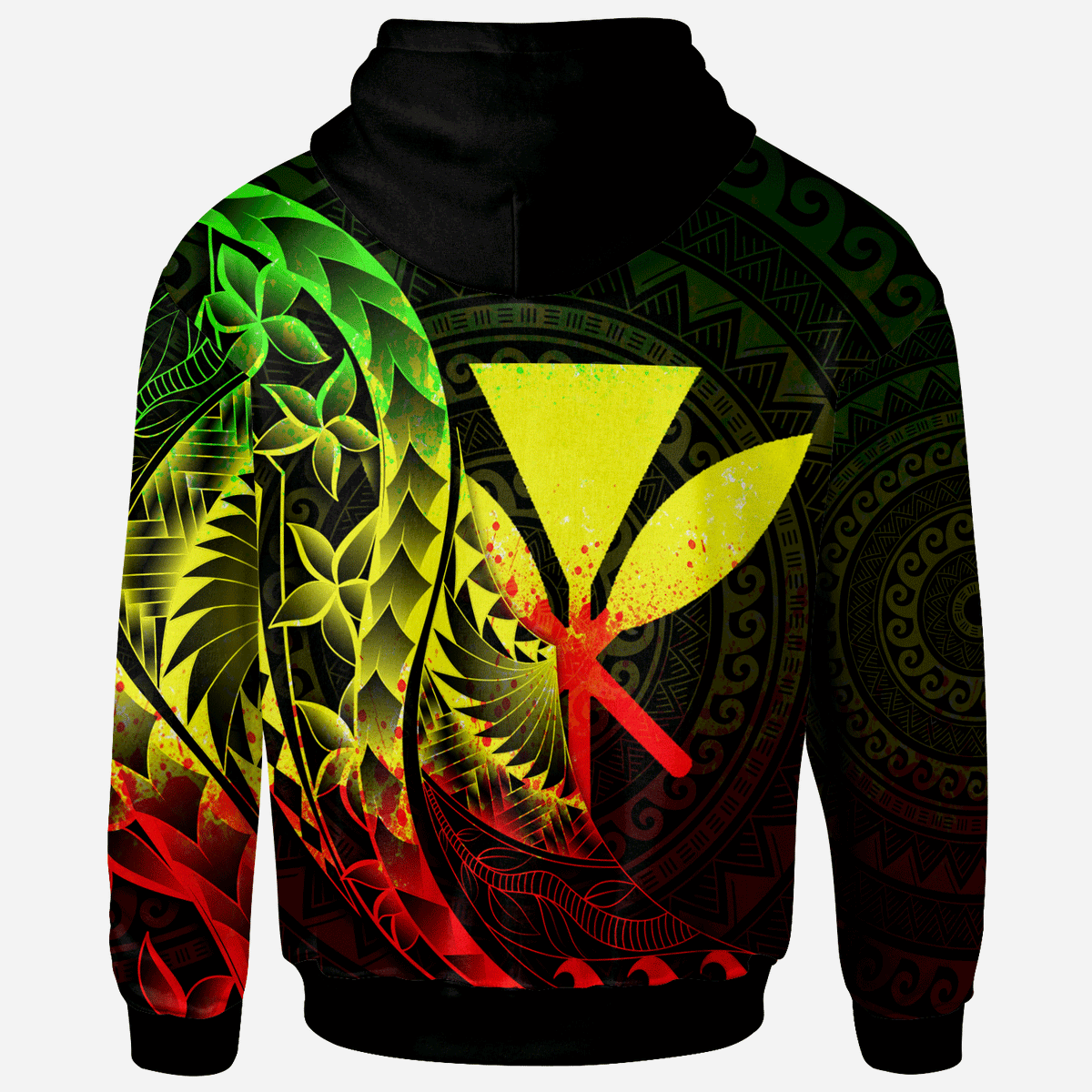 Kanaka Maoli Hoodie Polynesian Pattern Style Reggae Color - Polynesian Pride