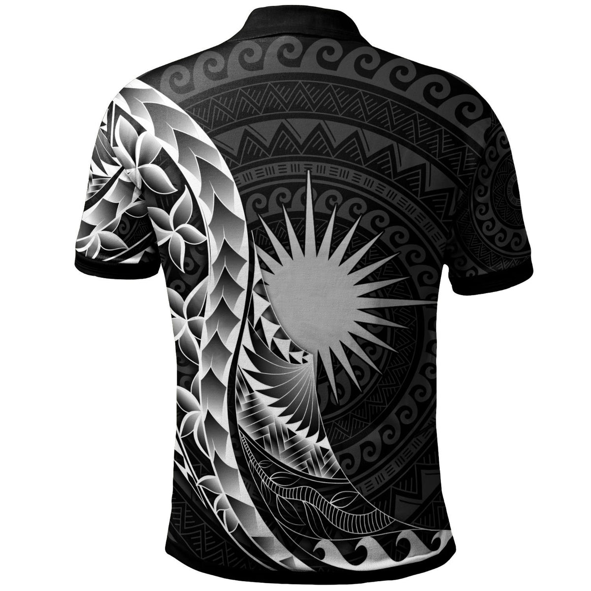 Marshall Islands Polo Shirt Polynesian Pattern Style - Polynesian Pride