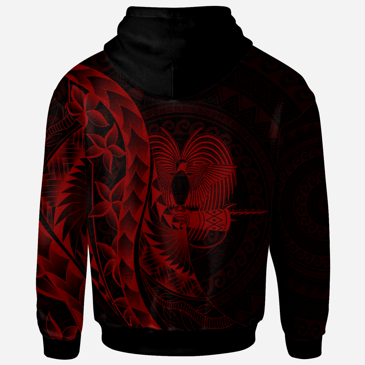 Papua New Guinea Hoodie Custom Polynesian Pattern Style Red Color - Polynesian Pride