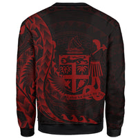 Fiji Sweatshirt - Custom Personalised Polynesian Pattern Style Red Color - Polynesian Pride