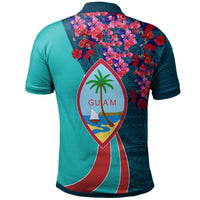 Guam Polo Shirt Guahan Flower Sport - Polynesian Pride
