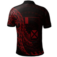 Wallis and Futuna Polo Shirt Custom Polynesian Pattern Style Red Color - Polynesian Pride