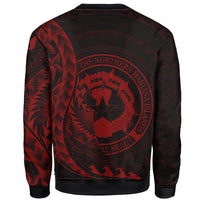 Northern Mariana Islands Sweatshirt - Polynesian Pattern Style Red Color - Polynesian Pride