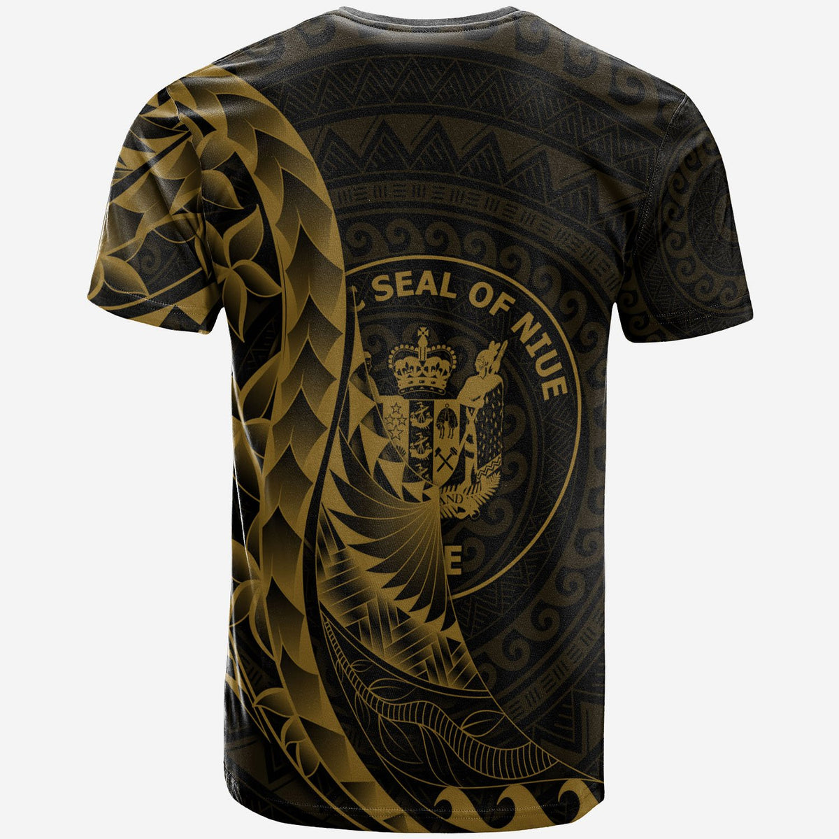 Niue T Shirt Polynesian Pattern Style Gold Color - Polynesian Pride