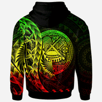American Samoa Zip Hoodie Polynesian Pattern Style Raggae Color - Polynesian Pride