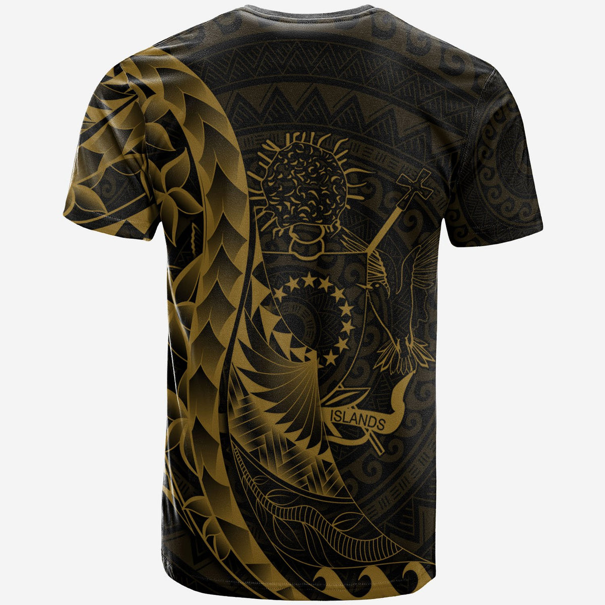 Cook Islands T Shirt Custom Polynesian Pattern Style Gold Color - Polynesian Pride