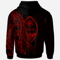 Guam Zip Hoodie Custom Polynesian Pattern Style Red Color - Polynesian Pride