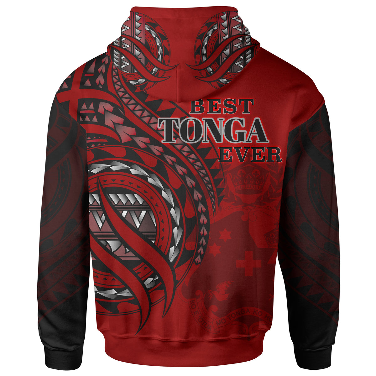 Tonga Hoodie Red Polynesian Patterns Best Tonga Ever - Polynesian Pride