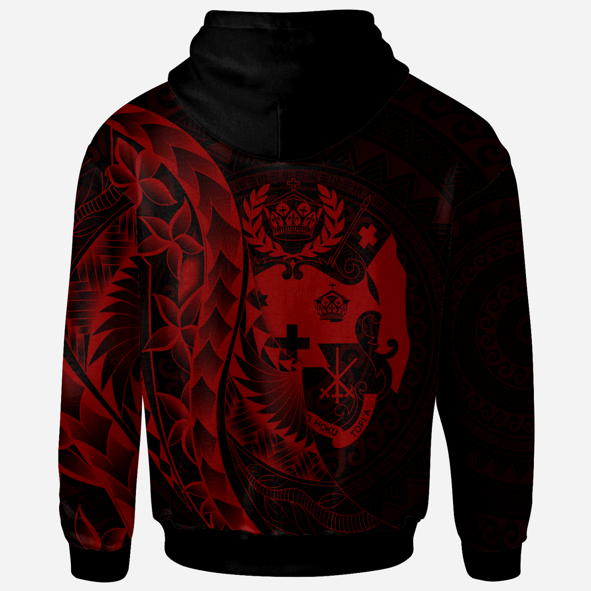 Tonga Zip Hoodie Polynesian Pattern Style Red Color - Polynesian Pride