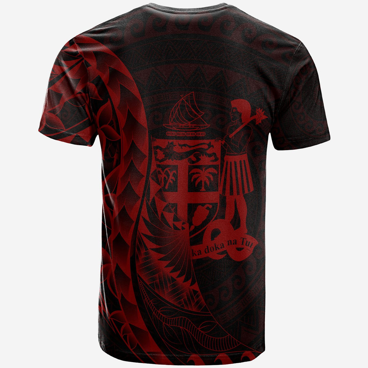 Fiji T Shirt Polynesian Pattern Style Red Color - Polynesian Pride