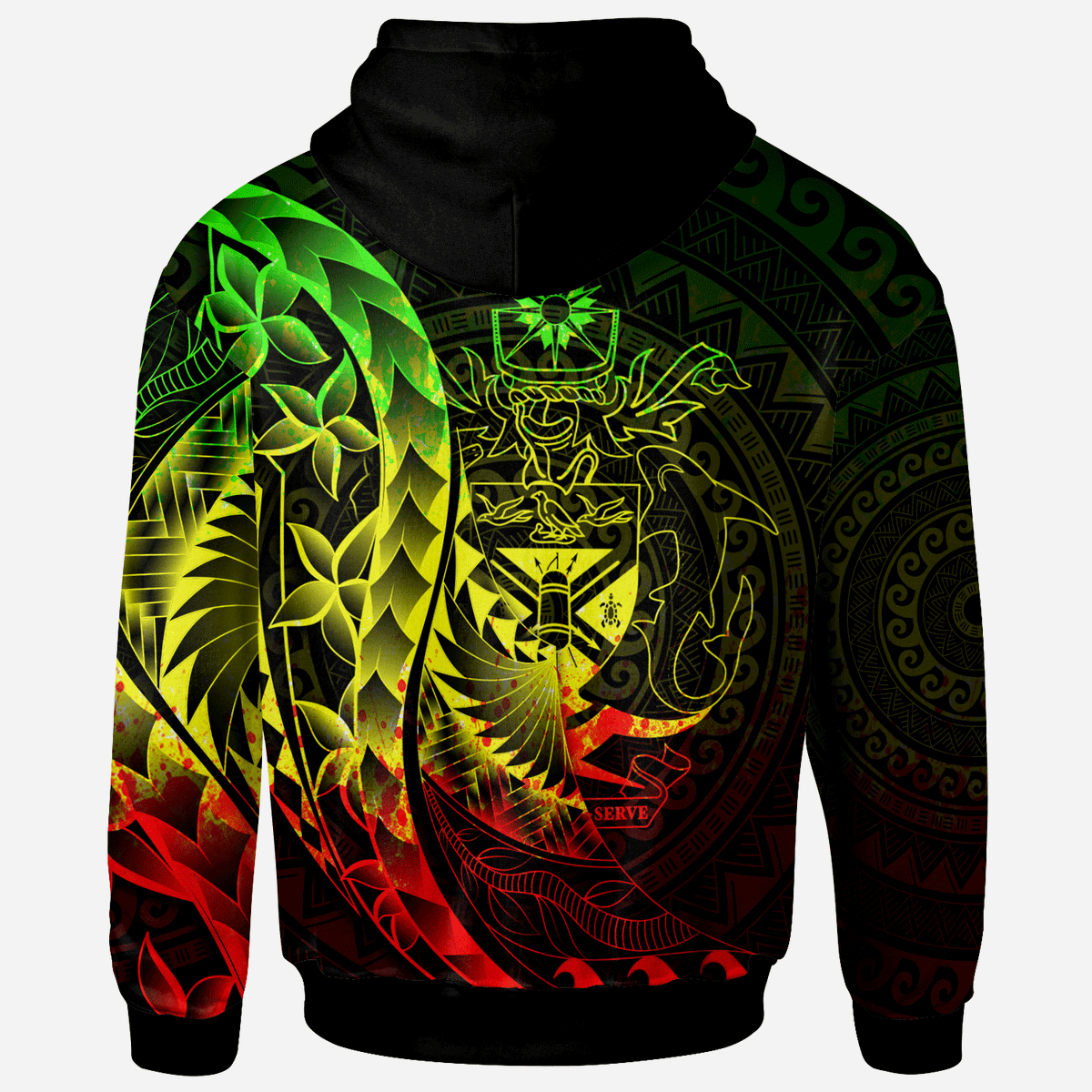 Solomon Islands Zip Hoodie Polynesian Pattern Style Reggae Color - Polynesian Pride