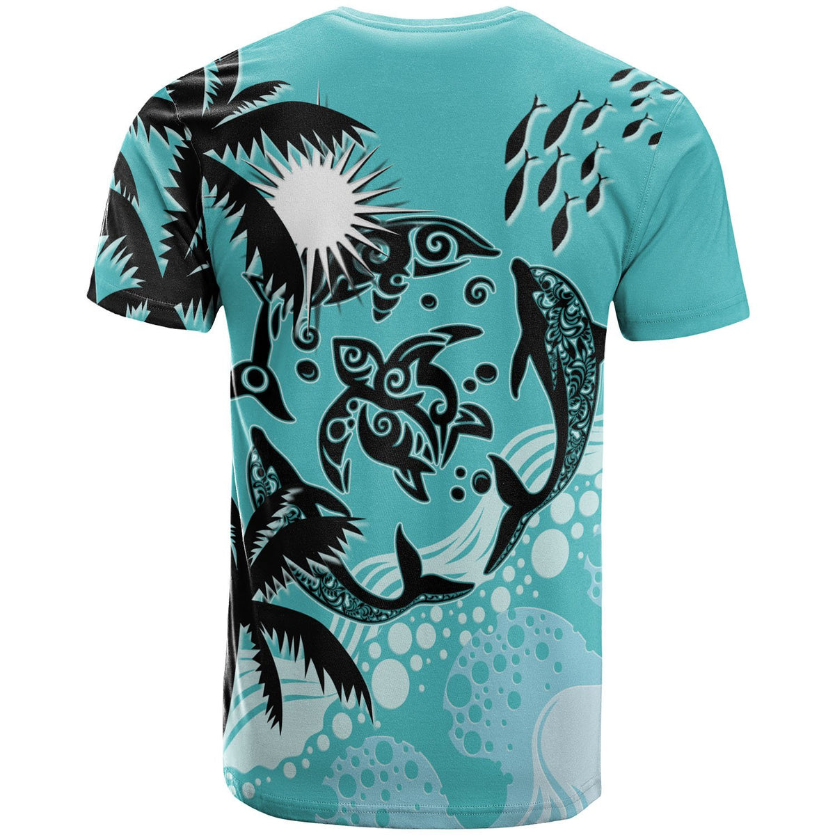 Marshall Islands T shirt Coat Of Arm and Spinner Dolphin Patterns - Polynesian Pride