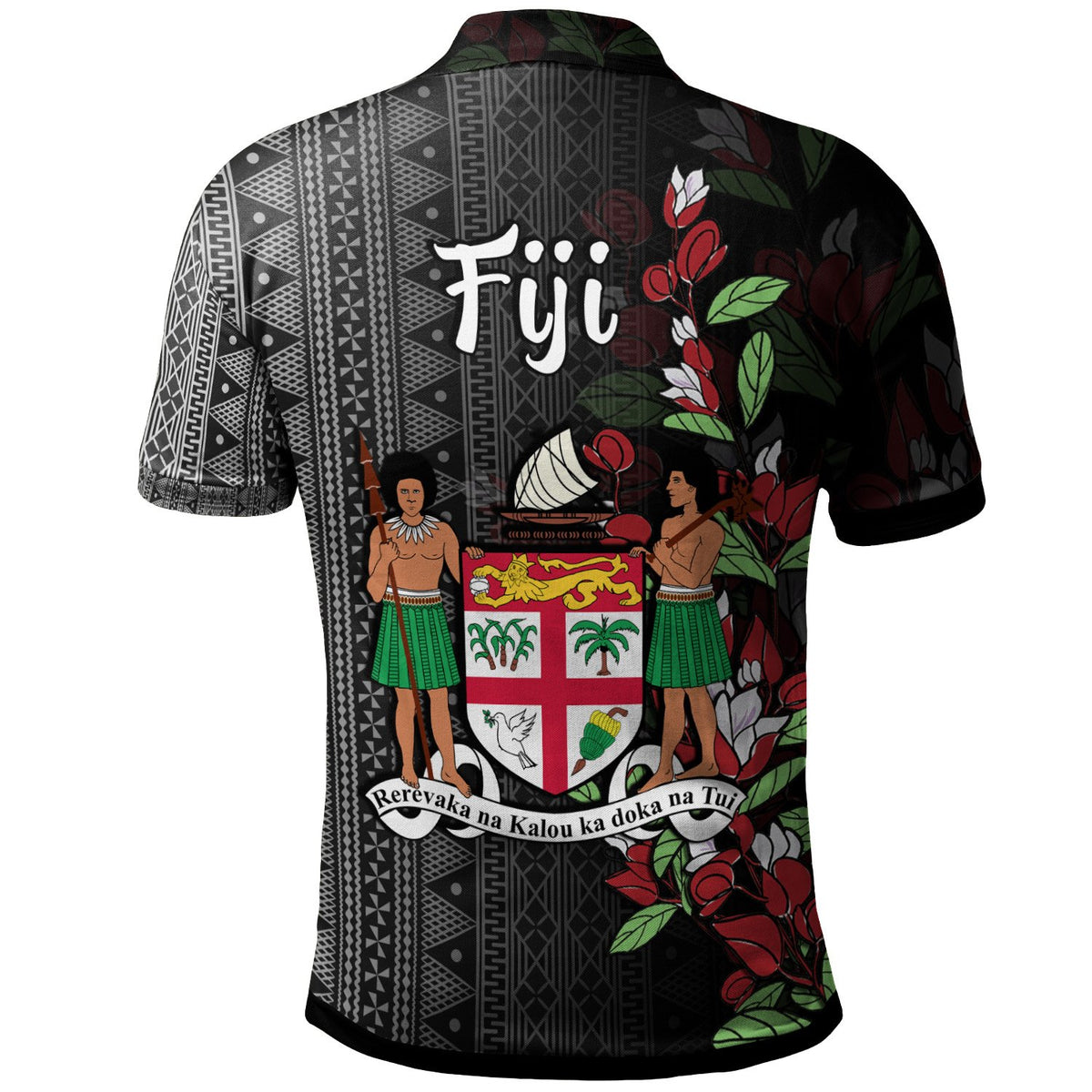 Fiji Polo Shirt Labasa Tagimaucia Flowers - Polynesian Pride